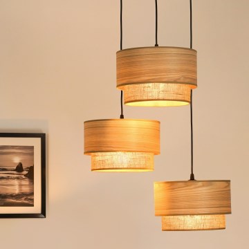 Brilagi - Lampadario a sospensione con filo MONTANA BOHO 3xE27/15W/230V marrone/nero