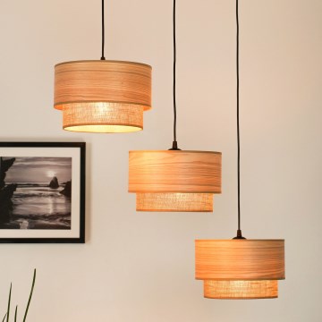 Brilagi - Lampadario a sospensione con filo MONTANA BOHO 3xE27/15W/230V marrone/nero
