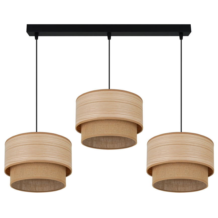 Brilagi - Lampadario a sospensione con filo MONTANA BOHO 3xE27/15W/230V marrone/nero