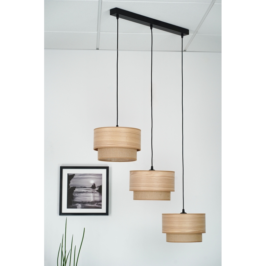 Brilagi - Lampadario a sospensione con filo MONTANA BOHO 3xE27/15W/230V marrone/nero