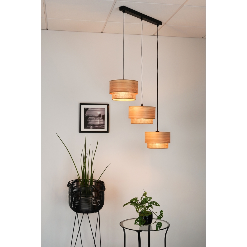 Brilagi - Lampadario a sospensione con filo MONTANA BOHO 3xE27/15W/230V marrone/nero