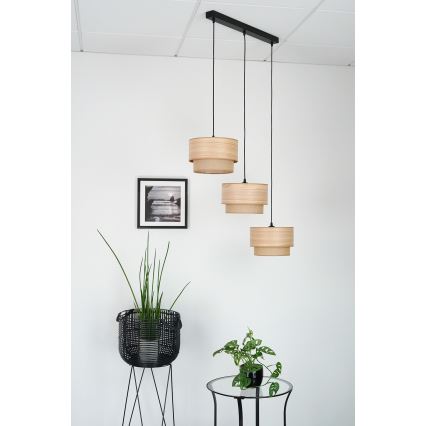 Brilagi - Lampadario a sospensione con filo MONTANA BOHO 3xE27/15W/230V marrone/nero