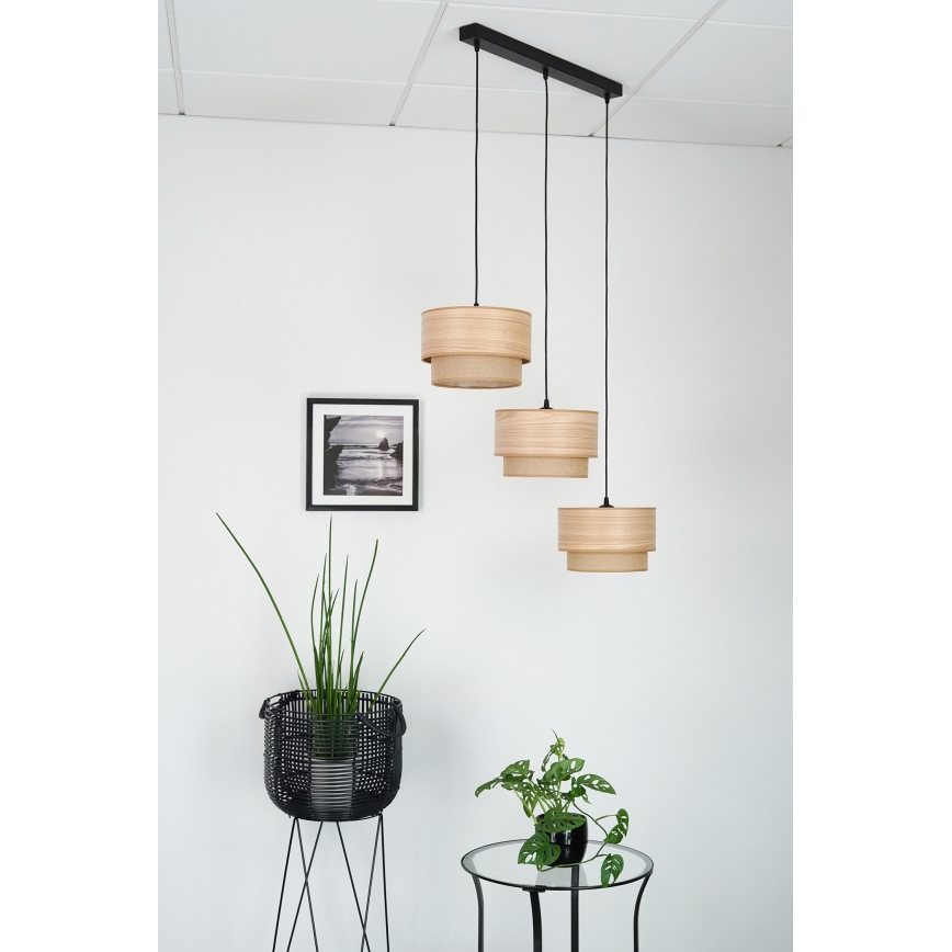 Brilagi - Lampadario a sospensione con filo MONTANA BOHO 3xE27/15W/230V marrone/nero