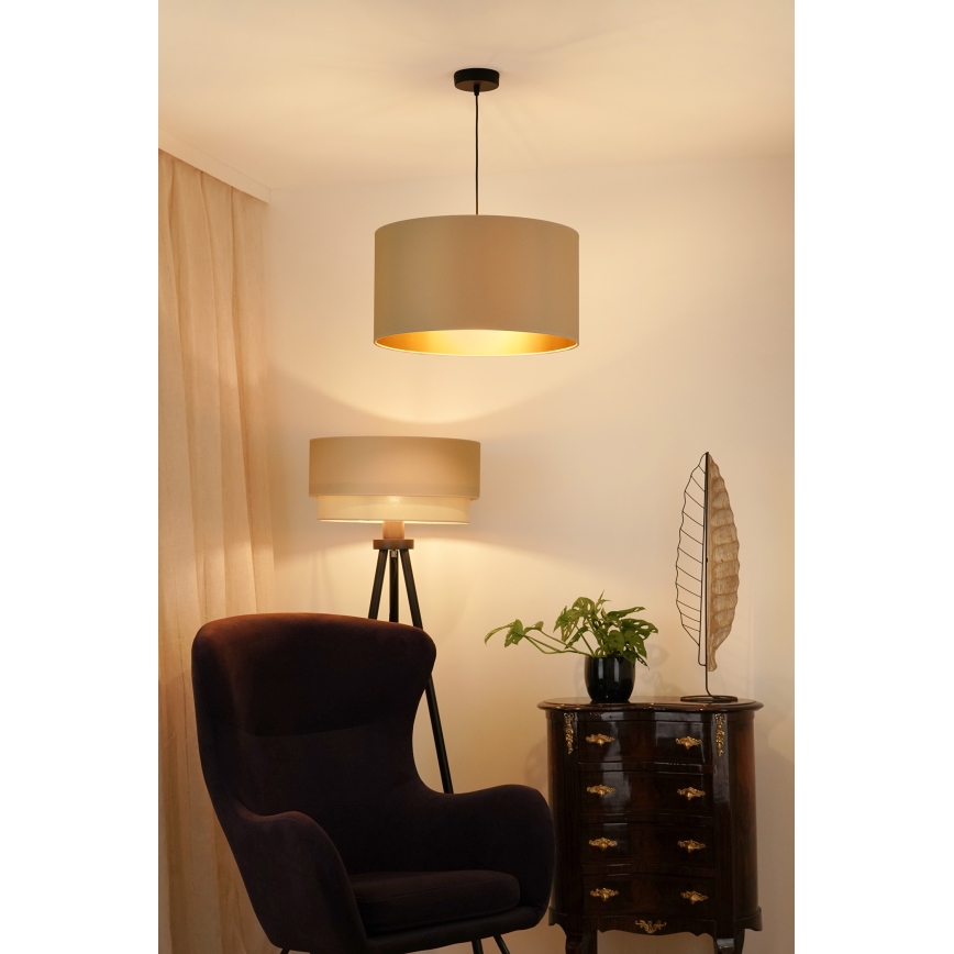 Brilagi - Lampadario a sospensione con filo OREGON ROLLER VEGE 1xE27/15W/230V diametro 45 cm beige