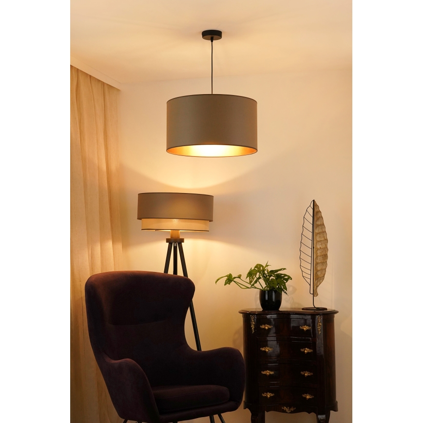 Brilagi - Lampadario a sospensione con filo OREGON ROLLER VEGE 1xE27/15W/230V diametro 45 cm grigio