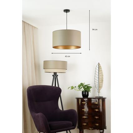 Brilagi - Lampadario a sospensione con filo OREGON ROLLER VEGE 1xE27/15W/230V diametro 45 cm grigio