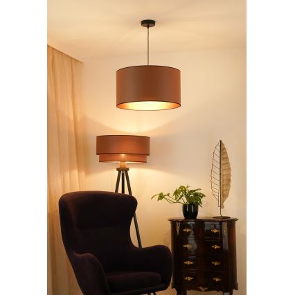 Brilagi - Lampadario a sospensione con filo OREGON ROLLER VEGE 1xE27/15W/230V diametro 45 cm marrone