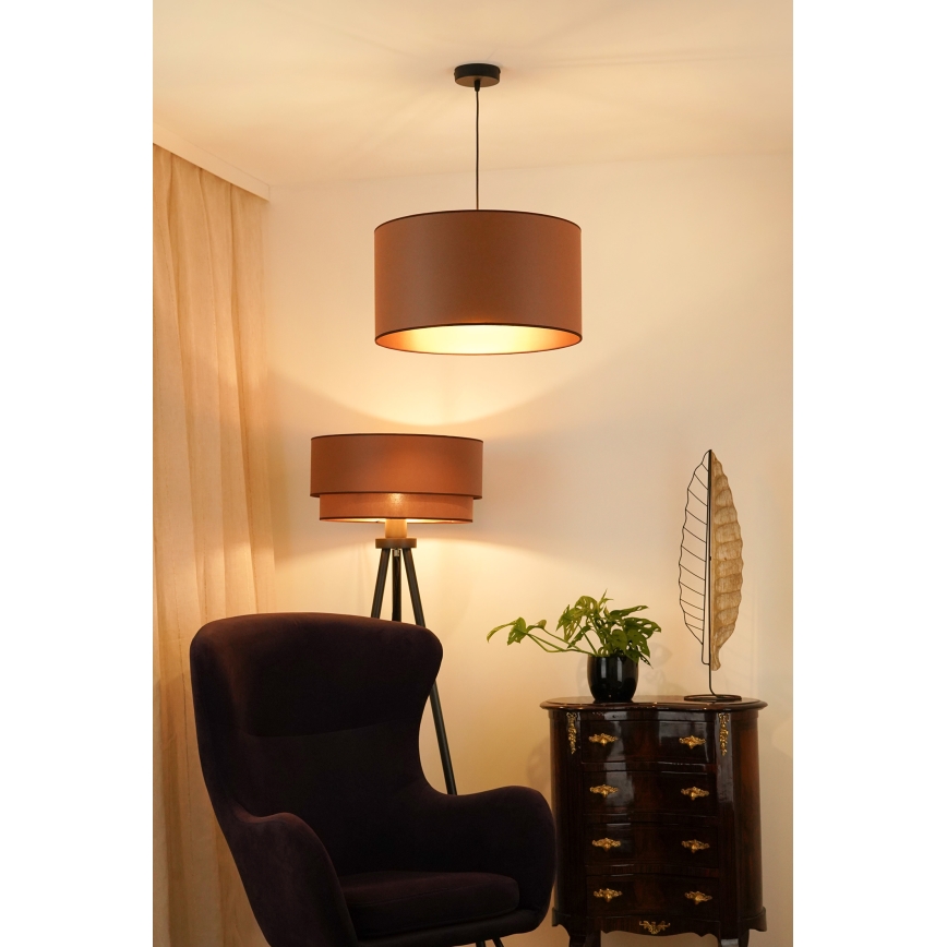 Brilagi - Lampadario a sospensione con filo OREGON ROLLER VEGE 1xE27/15W/230V diametro 45 cm marrone