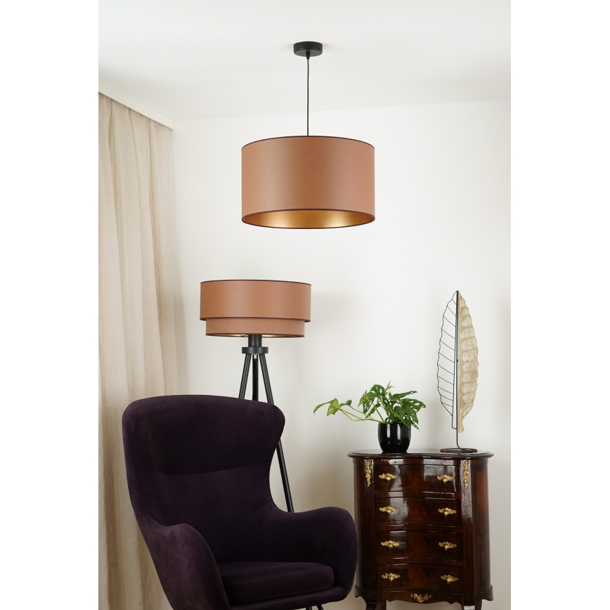 Brilagi - Lampadario a sospensione con filo OREGON ROLLER VEGE 1xE27/15W/230V diametro 45 cm marrone