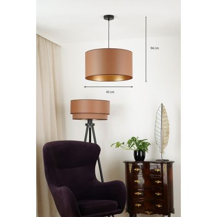 Brilagi - Lampadario a sospensione con filo OREGON ROLLER VEGE 1xE27/15W/230V diametro 45 cm marrone