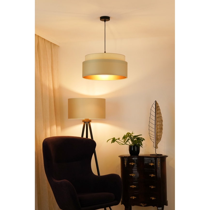 Brilagi - Lampadario a sospensione con filo OREGON VEGE 1xE27/15W/230V diametro 45 cm beige