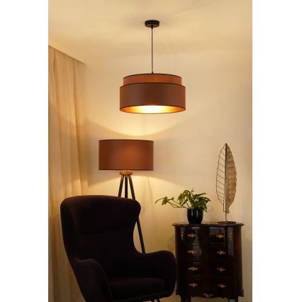 Brilagi - Lampadario a sospensione con filo OREGON VEGE 1xE27/15W/230V diametro 45 cm marrone