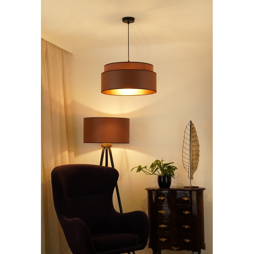 Brilagi - Lampadario a sospensione con filo OREGON VEGE 1xE27/15W/230V diametro 45 cm marrone