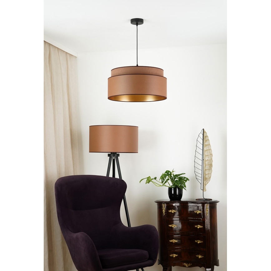 Brilagi - Lampadario a sospensione con filo OREGON VEGE 1xE27/15W/230V diametro 45 cm marrone