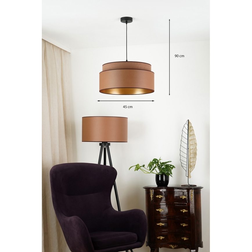 Brilagi - Lampadario a sospensione con filo OREGON VEGE 1xE27/15W/230V diametro 45 cm marrone