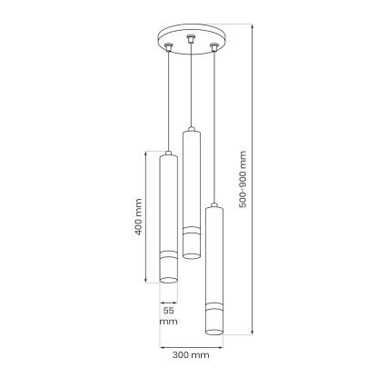 Brilagi - Lampadario a sospensione con filo POKER 3xGU10/25W/230V beige/oro