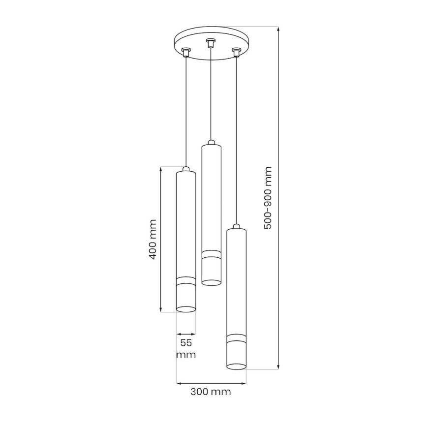 Brilagi - Lampadario a sospensione con filo POKER 3xGU10/25W/230V beige/oro