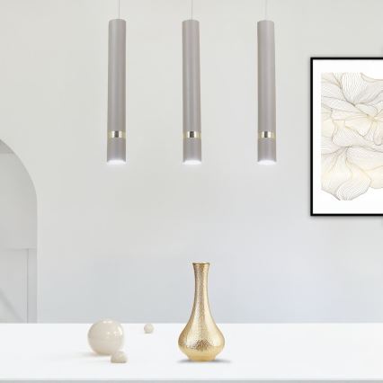 Brilagi - Lampadario a sospensione con filo POKER 3xGU10/25W/230V beige/oro