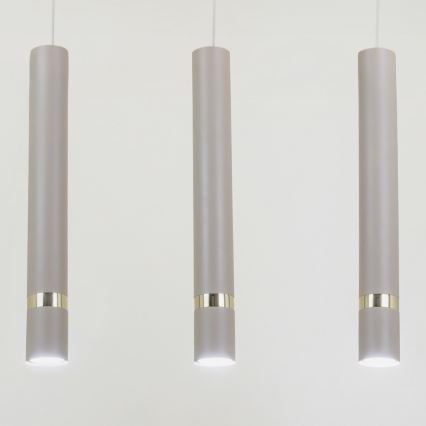 Brilagi - Lampadario a sospensione con filo POKER 3xGU10/25W/230V beige/oro