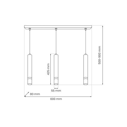 Brilagi - Lampadario a sospensione con filo POKER 3xGU10/25W/230V beige/oro