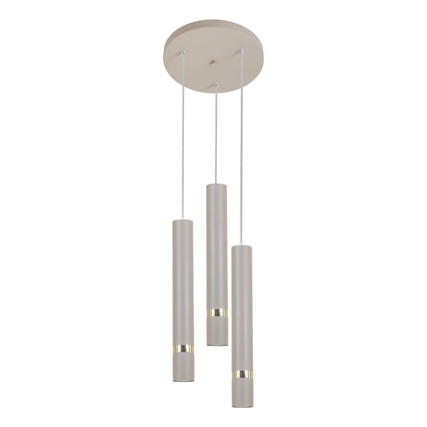 Brilagi - Lampadario a sospensione con filo POKER 3xGU10/25W/230V beige/oro