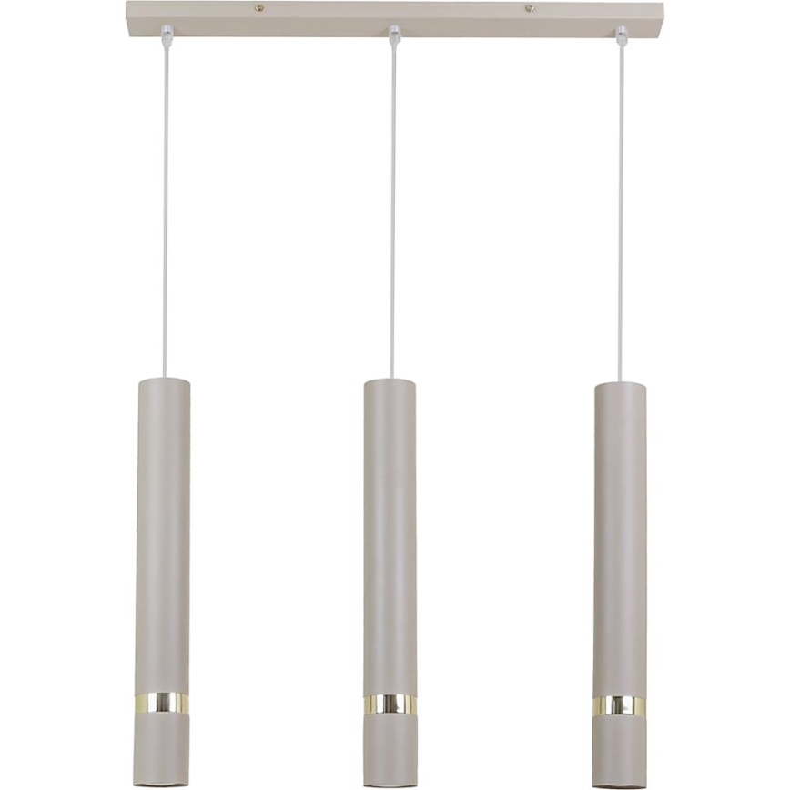 Brilagi - Lampadario a sospensione con filo POKER 3xGU10/25W/230V beige/oro
