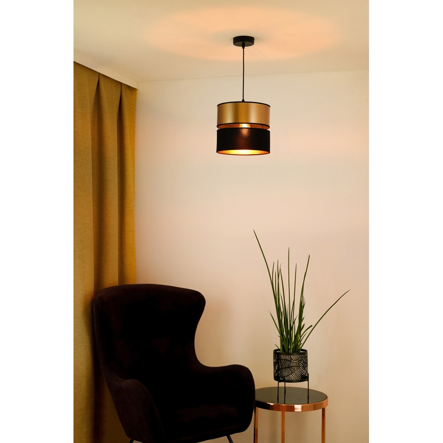 Brilagi - Lampadario a sospensione con filo ROYAL 1xE27/15W/230V diametro 25 cm nero/oro