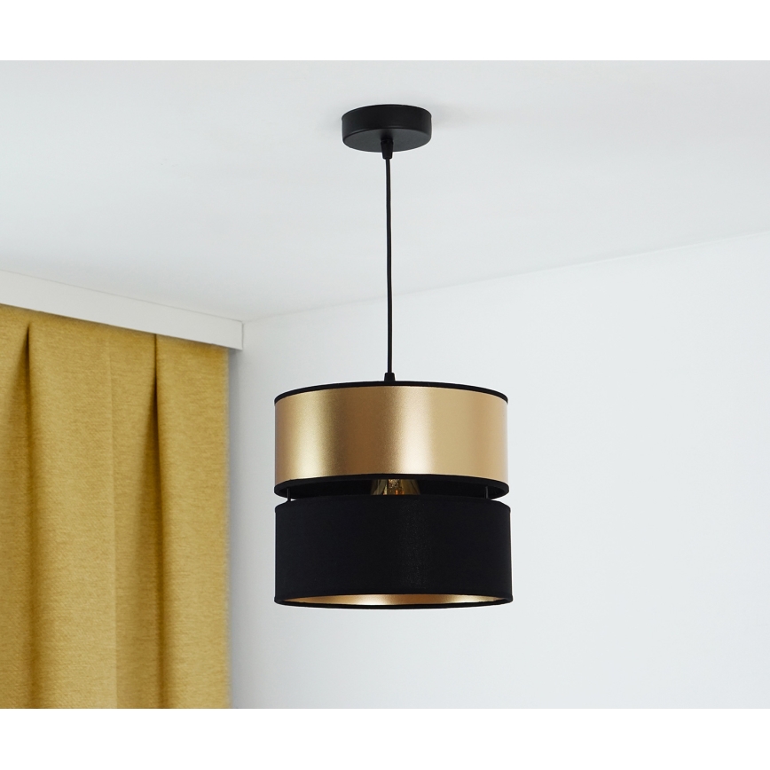Brilagi - Lampadario a sospensione con filo ROYAL 1xE27/15W/230V diametro 25 cm nero/oro