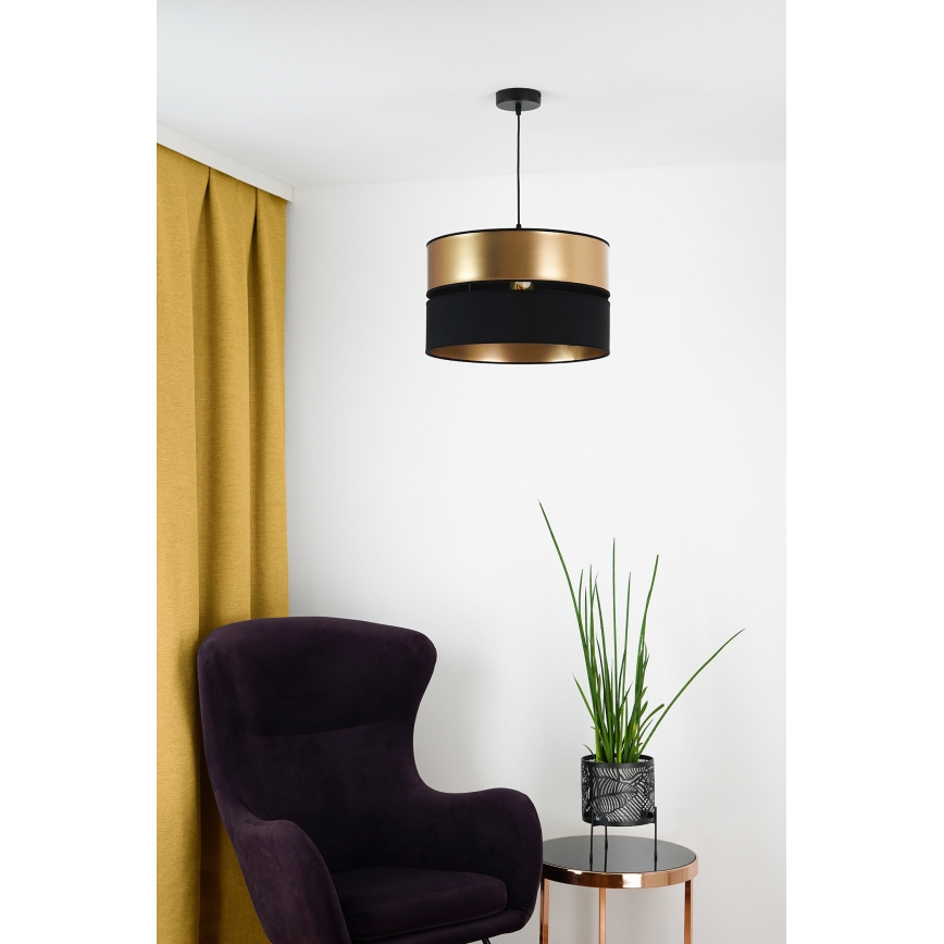 Brilagi - Lampadario a sospensione con filo ROYAL 1xE27/15W/230V diametro 40 cm nero/oro