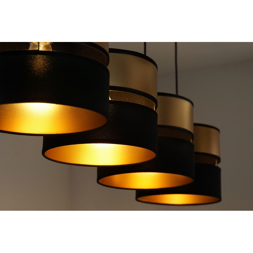 Brilagi - Lampadario a sospensione con filo ROYAL 4xE27/15W/230V nero/oro