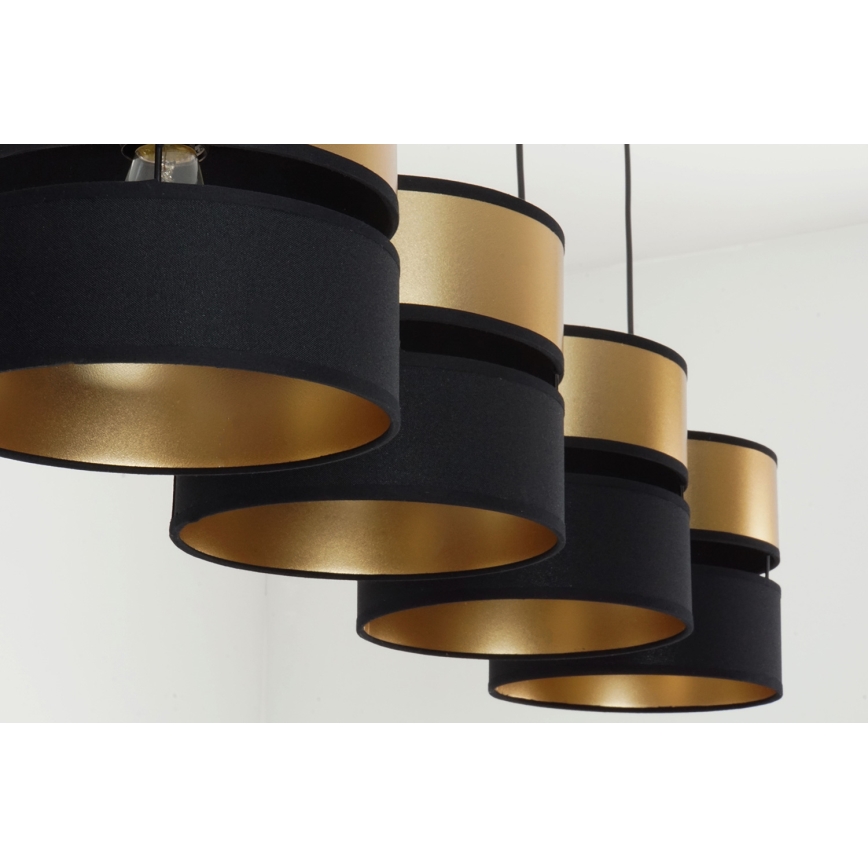 Brilagi - Lampadario a sospensione con filo ROYAL 4xE27/15W/230V nero/oro