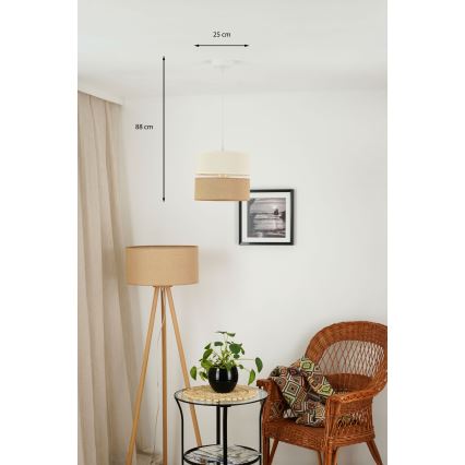 Brilagi - Lampadario a sospensione con filo ROYAL YUTE 1xE27/15W/230V diametro 25 cm beige/color crema