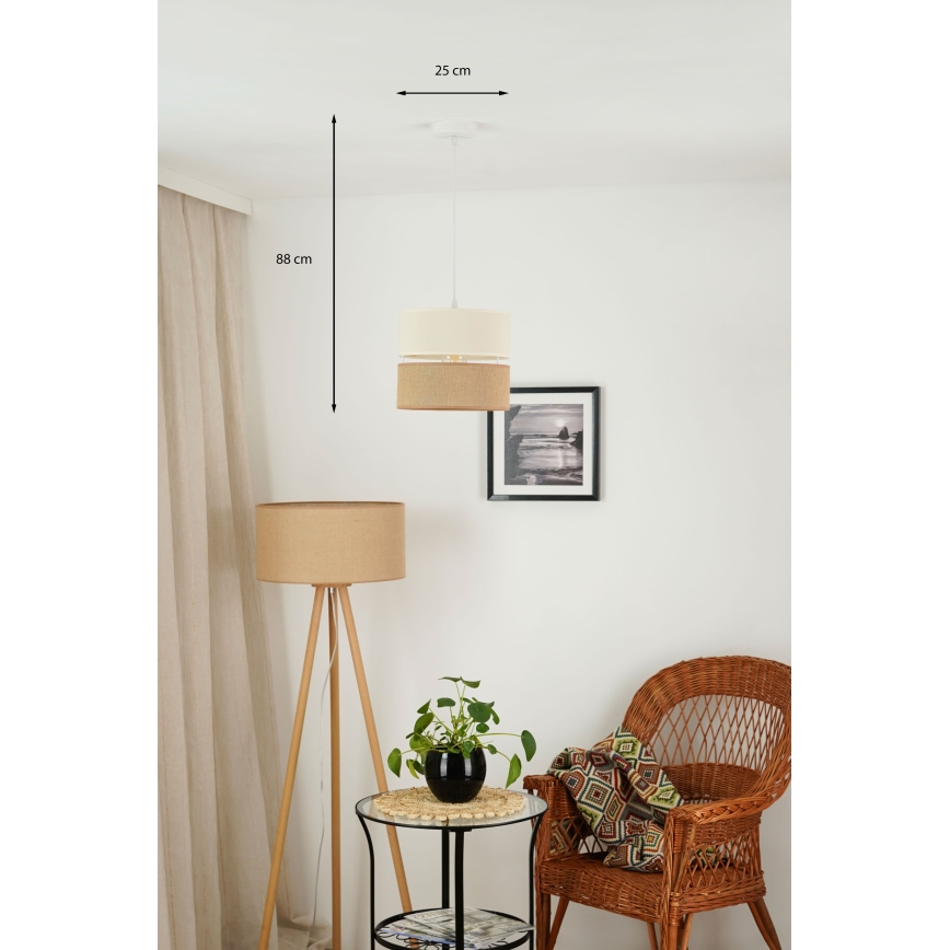 Brilagi - Lampadario a sospensione con filo ROYAL YUTE 1xE27/15W/230V diametro 25 cm beige/color crema
