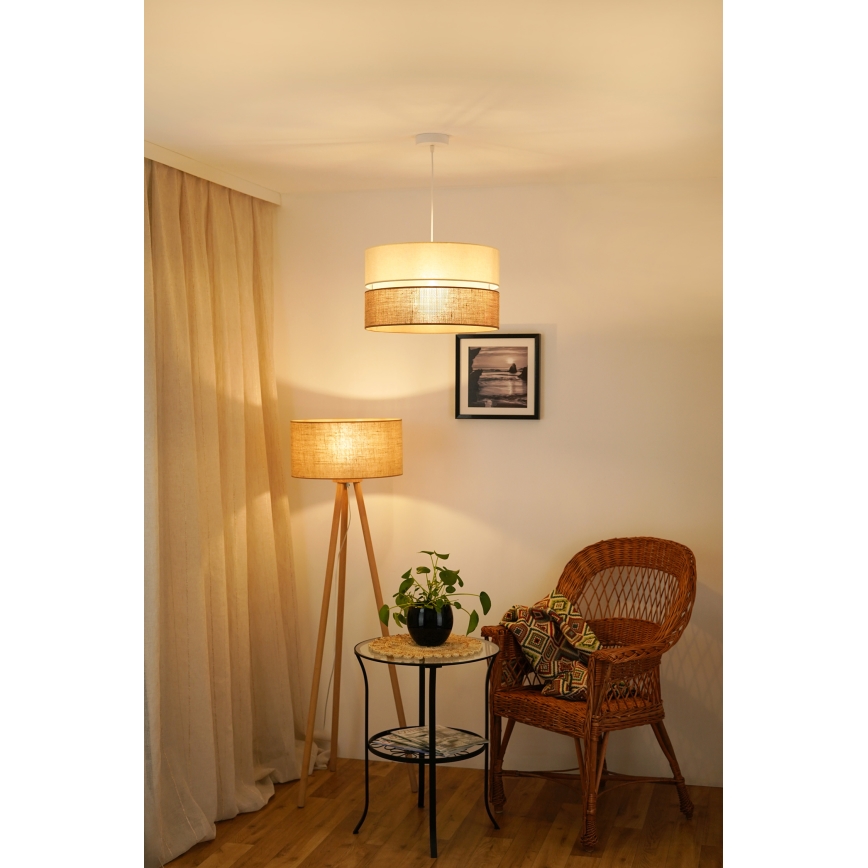 Brilagi - Lampadario a sospensione con filo ROYAL YUTE 1xE27/15W/230V diametro 40 cm beige/color crema