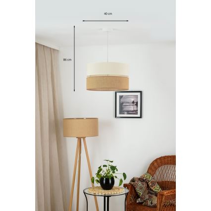 Brilagi - Lampadario a sospensione con filo ROYAL YUTE 1xE27/15W/230V diametro 40 cm beige/color crema