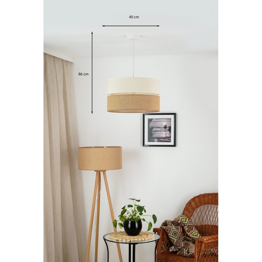 Brilagi - Lampadario a sospensione con filo ROYAL YUTE 1xE27/15W/230V diametro 40 cm beige/color crema