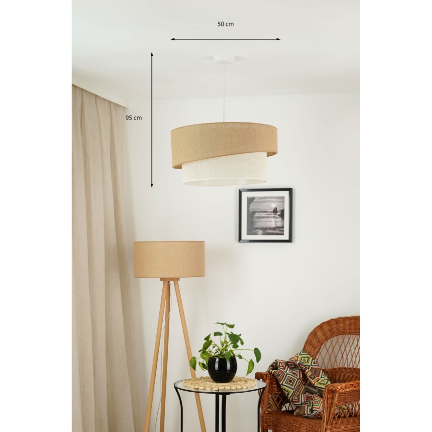 Brilagi - Lampadario a sospensione con filo SHINE 1xE27/15W/230V diametro 50 cm beige/color crema