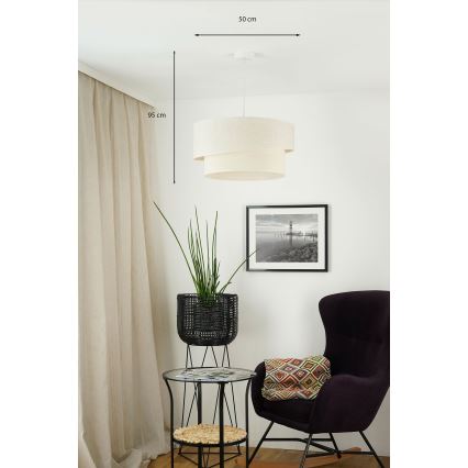 Brilagi - Lampadario a sospensione con filo SHINE 1xE27/15W/230V diametro 50 cm color crema