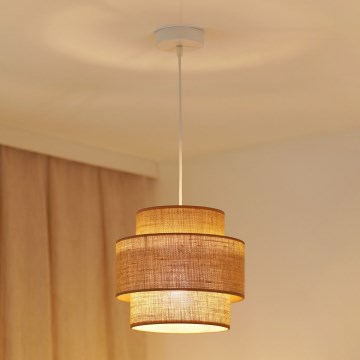 Brilagi - Lampadario a sospensione con filo SPACE YUTE 1xE27/15W/230V diametro 25 cm beige/bianco
