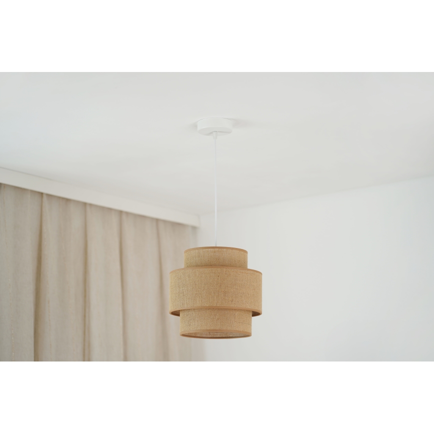 Brilagi - Lampadario a sospensione con filo SPACE YUTE 1xE27/15W/230V diametro 25 cm beige/bianco