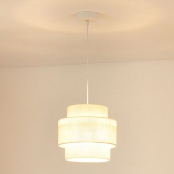 Brilagi - Lampadario a sospensione con filo SPACE YUTE 1xE27/15W/230V diametro 25 cm color crema/bianco