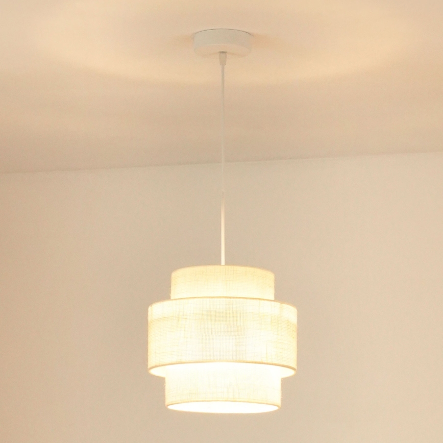 Brilagi - Lampadario a sospensione con filo SPACE YUTE 1xE27/15W/230V diametro 25 cm color crema/bianco