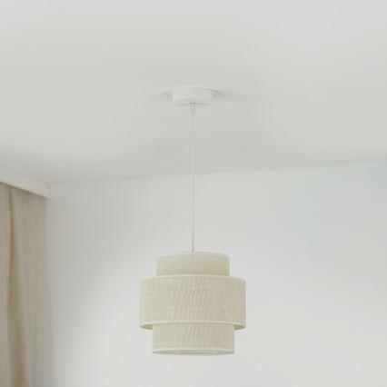 Brilagi - Lampadario a sospensione con filo SPACE YUTE 1xE27/15W/230V diametro 25 cm color crema/bianco