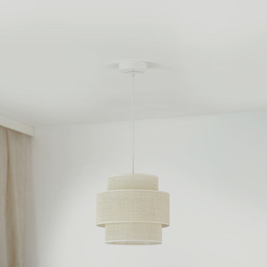Brilagi - Lampadario a sospensione con filo SPACE YUTE 1xE27/15W/230V diametro 25 cm color crema/bianco