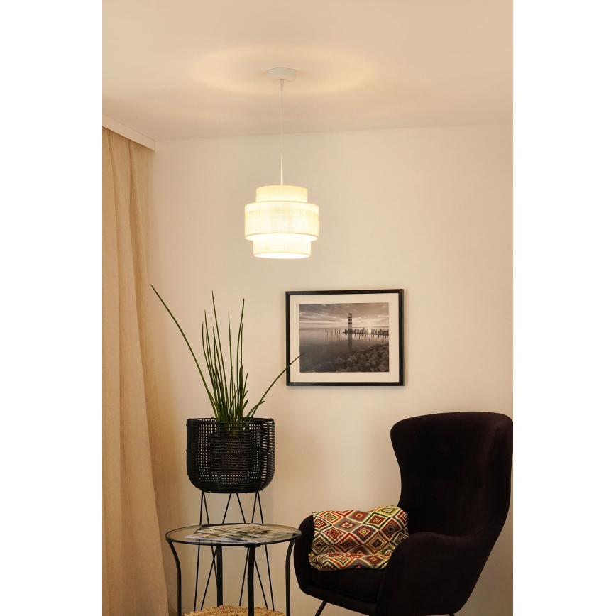 Brilagi - Lampadario a sospensione con filo SPACE YUTE 1xE27/15W/230V diametro 25 cm color crema/bianco