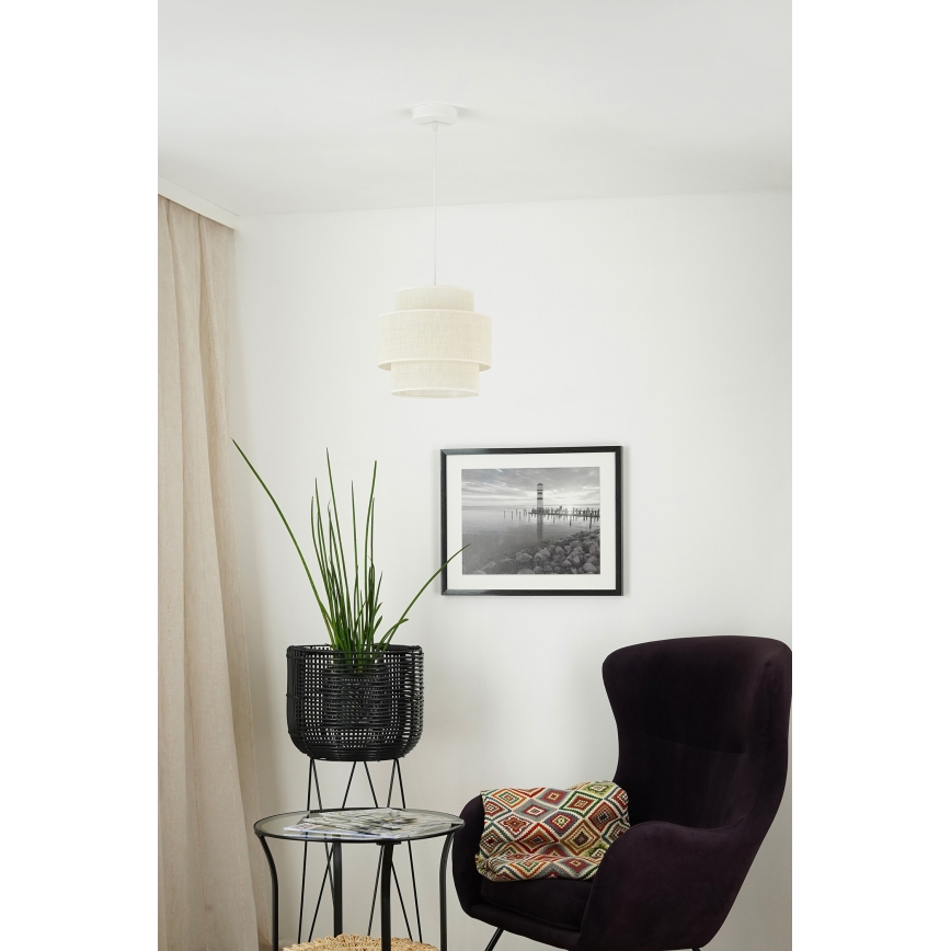 Brilagi - Lampadario a sospensione con filo SPACE YUTE 1xE27/15W/230V diametro 25 cm color crema/bianco