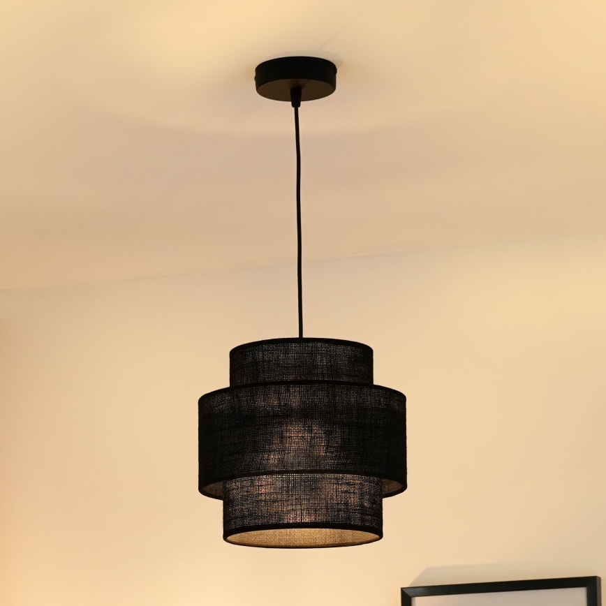 Brilagi - Lampadario a sospensione con filo SPACE YUTE 1xE27/15W/230V diametro 25 cm nero