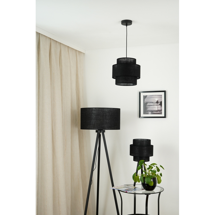 Brilagi - Lampadario a sospensione con filo SPACE YUTE 1xE27/15W/230V diametro 25 cm nero