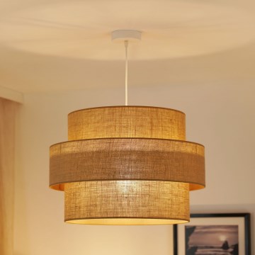 Brilagi - Lampadario a sospensione con filo SPACE YUTE 1xE27/15W/230V diametro 50 cm beige/bianco