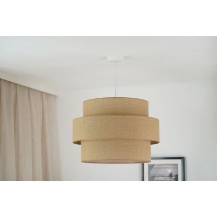Brilagi - Lampadario a sospensione con filo SPACE YUTE 1xE27/15W/230V diametro 50 cm beige/bianco